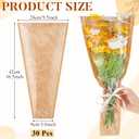Gilprop 30 Packs Flower Wrapping Bags Kraft Paper Floral Packing Sleeves Bouquet Clear Flower Wrapping Sleeves for Wedding, Birthday Gift,16.5 x 9.5 x3.5 inch