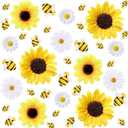 165Pcs 2.95 Inch Artificial Sunflower Heads Tiny Bees Craft Decoration Fake Faux Silk Sunflower Decoration Fabric 1.57 in Daisy Flower Head for Christmas Tree Craft Home Party Wedding DIY Decor (White)