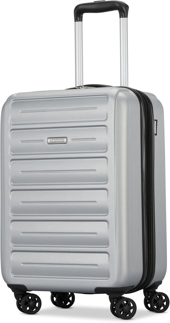 American Tourister Westridge Hardside Luggage Set with Spinner Wheels, Silver, Carry-On