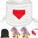 Tug of War Rope for Kids and Adults, Outdoor Lawn Yard Family Reunion Birthday Party Games, Tug of War Rope with Flag for Team Building Activities Field Day Game Carnival Games (White)