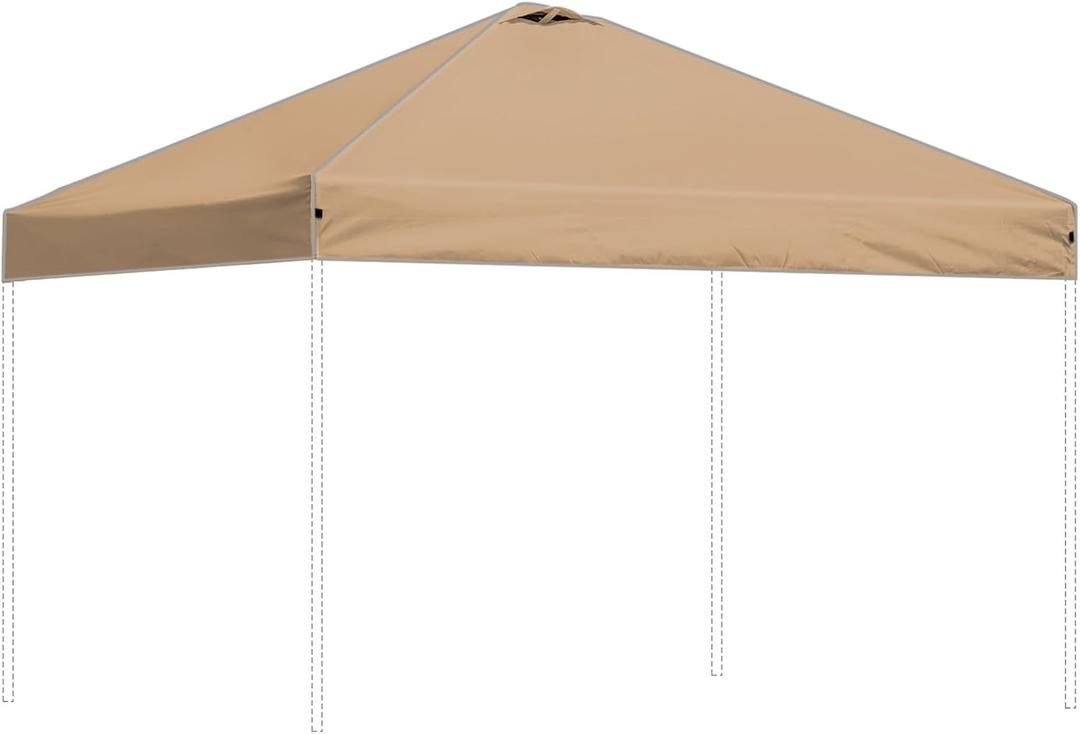 Canopy Replacement Top Outdoor for 10x10 Pop up Tent only Silver Coated Cover with Ropes, Khaki