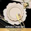FAVE 6PCS Floral Round Placemats Golden Placemats Vinyl Placemats Set of 6 for Dining Table Reusable Metallic Shiny Gold Placemats for Wedding, Banquet, Birthday, Party, Restaurant 15 x15,Gold