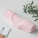 Cervical Neck Pillow for Pain Relief Sleeping, Neck roll Pillow Memory Foam for Stiff Neck Pain Relief Travel Bolster Pillow for Bed for Side Sleepers Back Sleeper (Pink)