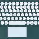 Wireless Keyboard with Touchpad, Ultra-Thin Rechargeable Bluetooth Keyboard Mini with Trackpad, Round Keys for iPad pro/iPad/iOS/Mac OS/Windows/Android (Dark Green)