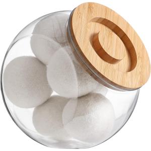 SUBEKYU Dryer Ball Holder for Laundry Room Organization,0.85 Gallon Laundry Pods Container ,Plastic Dishwasher Pods Dispenser,Laundry Pods Holder Dispenser,Laundry Room Organizer(No Dryer Balls)