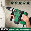 WORKBLESS 1-1/ 2 Inch SDS-MAX Heavy and Duty Rotary Hammer Drill: 13 Amp Corded Hammers Drill - Hammers Drill for Concrete Demolition Chipping, 3 Functions, 6 Speeds, Safety Clutch, 2 Chisel