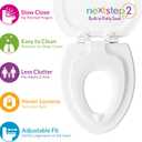 Mayfair NextStep2 Toilet Seat with Built-In Potty Training Seat, Slow-Close, Removable that will Never Loosen, Round, White