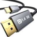 Silkland 8K Mini DisplayPort to DisplayPort 1.4 Cable, [8K@60Hz, 4K@144Hz, 2K@240Hz] 32.4Gbps Bi-Directional, HDR, G-Sync, Mini DP [Thunderbolt 2 Compatible] for Gaming Laptop, MacBook, Monitor,6.6FT