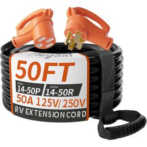 PlugSaf 50 FT 50 Amp RV/EV Extension Cord Outdoor, 125/250V 6250/12500W STW
