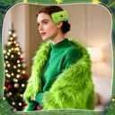 2 x 3Pcs Green Christmas Hair Bows Clip for Girls Women,6 Inch Green Christmas Hair Clips Bow for Hair Accessories