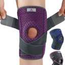 ABYON Knee Brace for Women Meniscus Tear, ACL, Arthritis. Knee Support with Dual Side Stabilizers & Crossed Compression Straps Maximum Support for Knee Pain Relief and Fast Recovery Plus Size - Please Check Sizing Video Before Buying (4X-Large/5X-Large (Pack of 1), Purple
