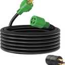 RVMATE 30 Amp Generator Cord 4 Prong 25 Feet, NEMA L14-30P/L14-30R, 125/250V Up to 7500W 10 Gauge SJTW Generator Extension Cord, ETL Listed (25FT)