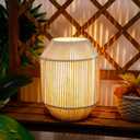 JHY DESIGN Woven Lampshade Table Lamp 8.5" H Cotton Rope Bedside Lamp Cordless Small Battery Operated Lamp Decorative Bedside Lamp with 6 Hours Timer for Bedroom Living Room Weddings Parties Patio