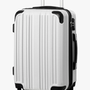 Coolife Luggage Expandable(only 28") Suitcase PC+ABS Spinner 20in 24in 28in Carry on (white grid new, S(20in)_carry on)