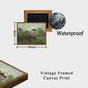 OIQArtOIQ Vintage Landscape Canvas Wall Art Framed Natural Scenery Painting Artwork Prints France Country Wilderness Farmhouse Decor Pictures Kitchen Bedroom Living Room Bathroom (8x10 in, Garden Green)