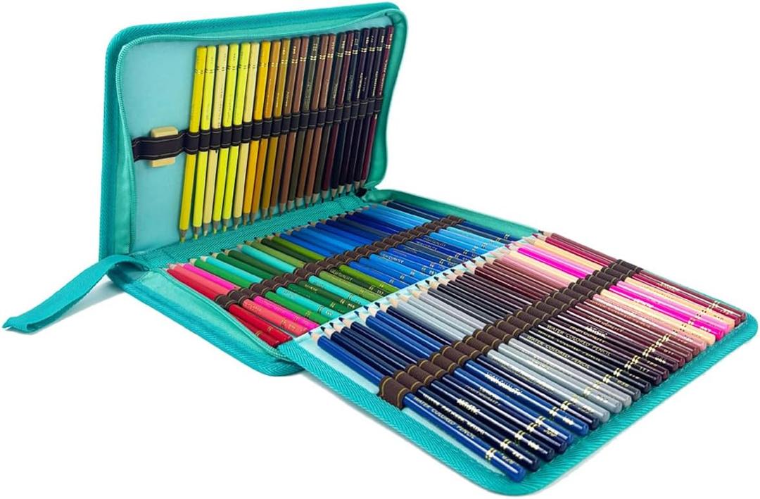 72 Slots Colored Pencil Case Pencil Holder Color pencil organizer Storage (Green)