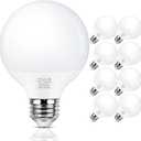 MAXvolador G25 LED Globe Light Bulb 60W Equivalent, Daylight White 5000K E26 Vanity Light Bulbs for Bathroom Makeup Mirror, Round Bulb Non-Dimmable 8-Pack