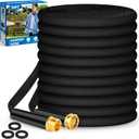 Garden Hose 50 FT, Non-Expanding, Lightweight Water Hose with 3/4", Easy Storage, Portable and Flexible Kink-Free PVC Inner Core, 500 PSI Burst Strength Outdoor Hose for Garden, Yard and Lawn