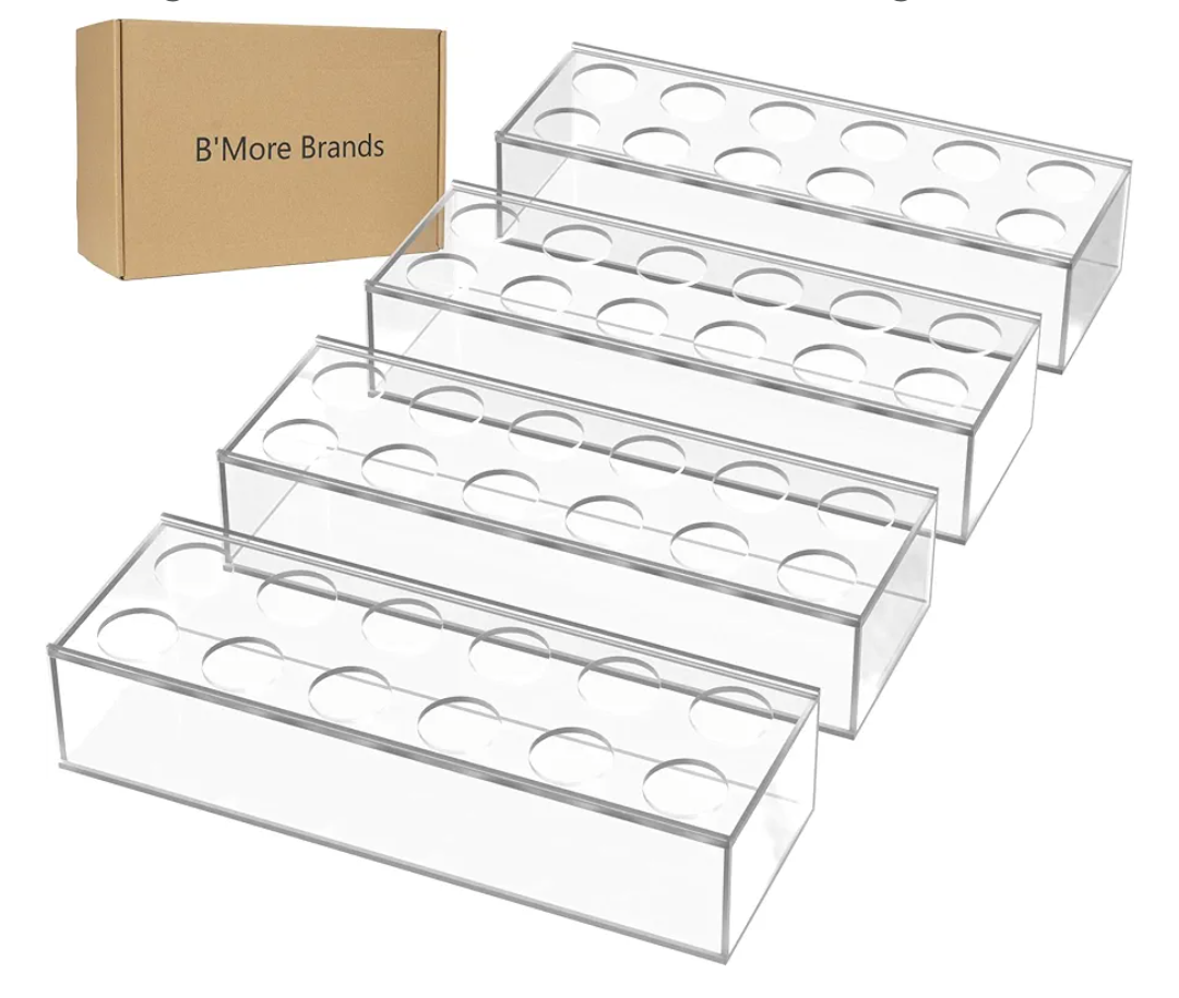 4 Pack 12" Clear Acrylic Flower Vase Rectangular Floral Centerpiece for Dining Table Modern Flower Arrangement for Home Decor or Weddings