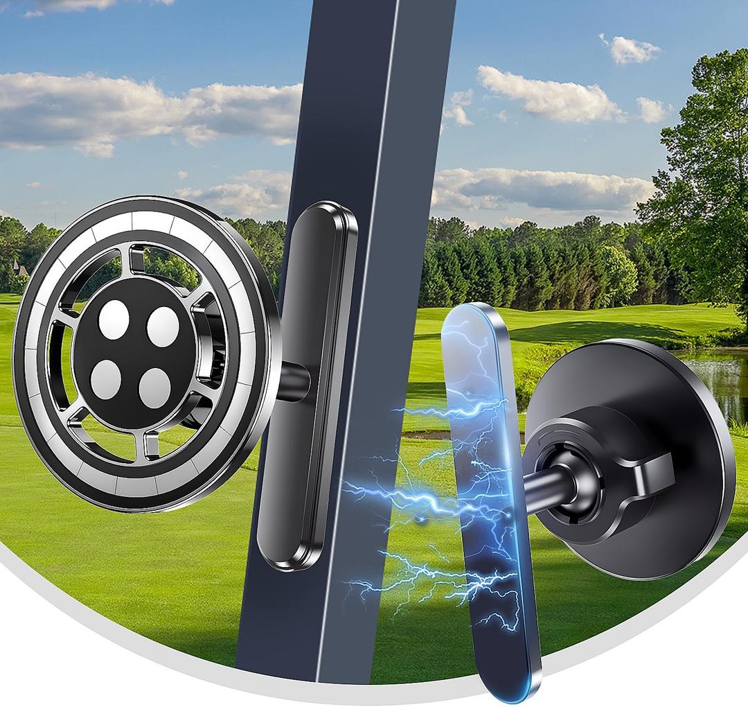 Magnetic Golf Cart Alloy Phone Holder Compatible with Mag-Safe iPhone 12-17, Fits EZGO, Club Car, Yamaha, Golf Cart Accessories Essentials 2026 Valentine's Day Ideas Golf Gifts for Men Women Him