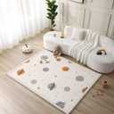 Hakuna Matte CloudSoft Baby Play Mat for Floor 60" x 80" Planets Coral Velvet Memory Foam Rug for Crawling & Cozy Play Non-Slip, Water-Resistant, Easy-CareTummy Time Mat, Playmat for Playpen