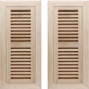 Oak Floor Register for 4x12 Inch Duct Holes - Flush Mount Floor Vent with Metal Damper - White Wooden Vent Covers for Home Floor - 0.8 Inch Thickness - Unfinished - 2PCS