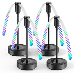 TriPole Fly Fans for Tables, 2000mAh Rechargeable Battery Operated Food Fan Lasts 20 Hrs with LED Display, Portable Fly Table Fan Indoor Outdoor for Picnic, Party, BBQ, Kitchen, Patio, 4 Pack