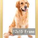 15"x12" inch Picture Frame, Horizontal and Vertical Formats for Wall Hanging, 15"x12" Wall Gallery Poster Photo Frames, Gold, Pack of 2 