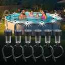 Solar Pool Lights for Above Ground Pools, 6 Pack Waterproof Swimming Pool Accessories Light for Yard, Garden, Outdoor Decoration (White Light)