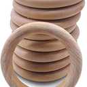 30Pcs Unfinished Wooden Rings Natural Wood Rings Without Paint 2.15"(55mm) for Craft DIY Ring Pendant Connectors Jewelry Making, Pack of 2