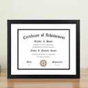 ELSKER&HOME 11x14 Diploma Frame, 8.5x11 Certificate&Document with Mat or 11x14 Inch Without Mat, Black Frames, Display Degree or Award Frames (Double Mat, White with Black Rim, 1 Pack)