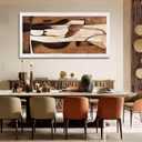 LEVERUP Large Abstract Canvas Wall Art Brown and Gold Wall Printings Pictures Modern Wall Decor for Bedroom Office Hotel 29×58 Inch Ready to Hang