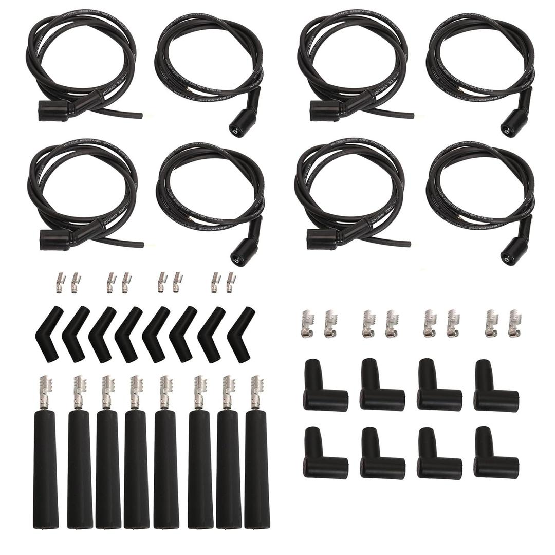 5ft Spark Plug Wire Set with Straight 90 135 Degree Boots, 8Pcs, Compatible with LS1 LS2 LS3 LQ4 LQ9 LM7 LM4 LS6 LC9 LY6 LH8 LMG L99, 5.3 5.7 6.0 6.2L, #551083