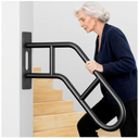 Upgraded Hand Rails for Outdoor Steps, Stair Railing Indoor & Outdoor, Hand Rail Wall Mount Stair Hand, U-Shaped Stair Handrails for 1-3 Steps, Handrail for Kids, Elderly, Pregnant Women and Disabled