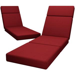 Chaise Lounge Cushions Outdoor, 72 x 21x 4 Inch Lounge Chair Cushions for Outdoor Furniture - Waterproof Lounge Patio Replacement Cushion, 4In Fade-Resistant ThickPatio Chaise Lounge Cushion (Red)