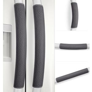 Refrigerator Handle Covers, 5 PCS, Adjustable Appliance Handle Covers, Keep Your Kitchen Clean, Microwave Oven Stove Dishwasher Handle Protector, Non Slip Fridge Handle Cover (Charcoal Black)