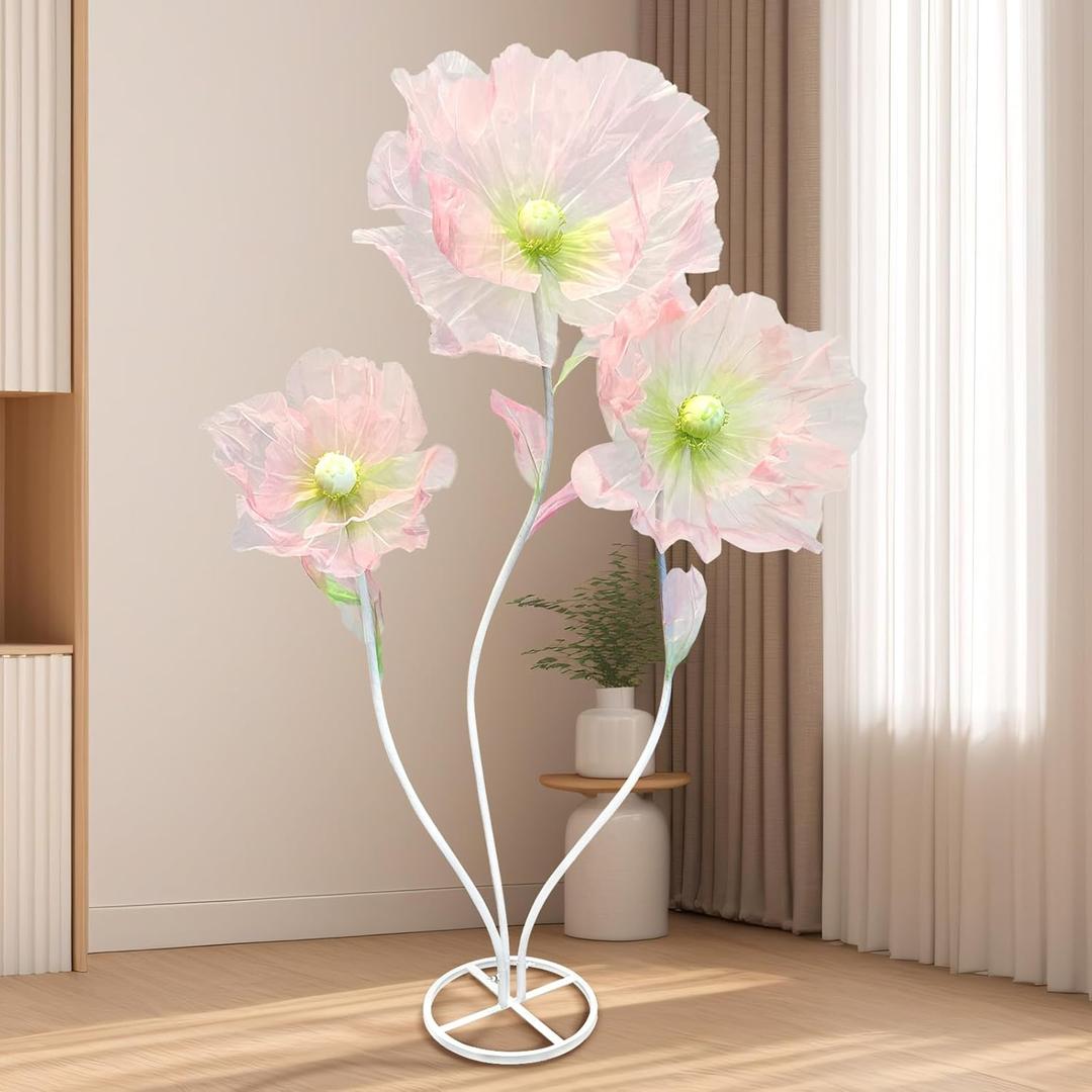 Giant Flowers for Decoration 5.7FT Large Giant Flowers Huge Artificial Flowers with Standing Base Handmade Artificial Giant Flower for Wedding Birthday Party Banquet Background Decor