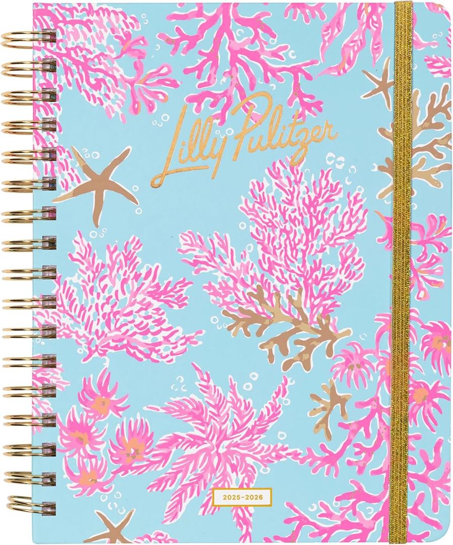 Lilly Pulitzer Large Monthly Planner August 2025 - December 2026, Monthly Agenda & Calendar, Stickers, Pockets, & Spiral Binding (Royal Coral)