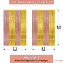 KatchOn, Rose Gold Fringe Curtain Backdrop - Pack of 2, 6.5x3.2 Ft | Rose Gold Decorations, Bachelorette Party Decorations Bride Be Party Streamers for Wedding Anniversary, Bridal Shower Backdrop