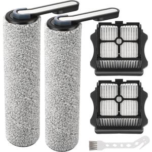 S5 Roller Brush and HEPA Vacuum Filter Replacement for Tineco Floor ONE S5, S5 Pro, S5 Pro 2, S5 Blue Smart Cordless Wet Dry Vacuum Cleaner Replacement Parts Include 2 HEPA Filters, 2 Brush Rollers