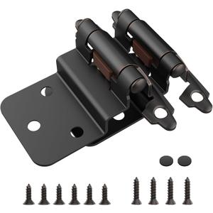 Chibery 3/8 Inch Inset Cabinet Hinges, 3 Pairs(6 Pack) Self Closing Flush Face Mount Hinges with Door Bumper, Variable Decorative Hardware for Bathroom, Furniture, Kitchen Cabinet, Oil Rubbed Bronze