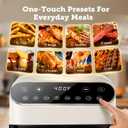 Kismile 5QT Glass Air Fryer, 8 in 1 PFAS-Free Non Toxic AirFryers, Digital Touch Control, Portable Air Fryer with Precise Temperature Control & Timer, Up to 400°F, 95% Less Oil.(Creamy White)