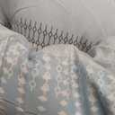 Litanika Light Blue Comforter Queen Size Set, 3 Pieces Bedding Set, Double Blue White Colorblock Stripe (90x90In Comforter, 2 Pillowcases)