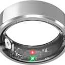 Health Smart Ring for Men Women, Fitness Tracker with Heart Rate/Blood Pressure/Blood Oxygen Monitor,Sleep Tracker,Pedometer, IP68 Waterproof Ring for iPhone&Android, No Subscription (Silver, Size 9)