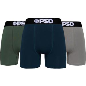 PSD Underwear Mens Boxer Briefs - 3 Pack Boxer Briefs, Mid Length, Soft & Breathable Boxer Briefs for Men (XXL)