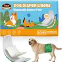 Dono Dog Diaper Liners for Male and Female Dogs, Super Absorbent Dog Booster Pads, 100ct Disposable Doggie Diaper Inserts Fit Reusable Male Belly Bands, Wraps, Washable Period Panties, Long