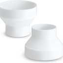 Therwen 2 Pcs 6 to 4 Inch Duct Reducer Increaser ABS Air Duct Adapter Fan or Dryer Vent Adapter Havc Pipe Connector for Inline Ventilation System, 150 mm to 100 Mm, White