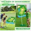Golf Game Play Set, Golf Chipping Games for Kids with 24 Sticky Golf Balls, 2 Golf Clubs 2 Golf Hitting Mats, Indoor Outdoor Lawn Backyard Golf Gifts for MenKids