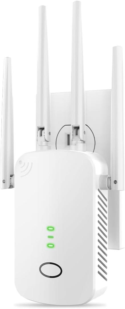 WiFi Extender, Wall - Plug Home 2.4G WiFi Extender Signal Booster 10888 Sq Ft, 80 Devices Supported & 1-Tap Simple Setup, WiFi Repeater for Home & Outdoor Use