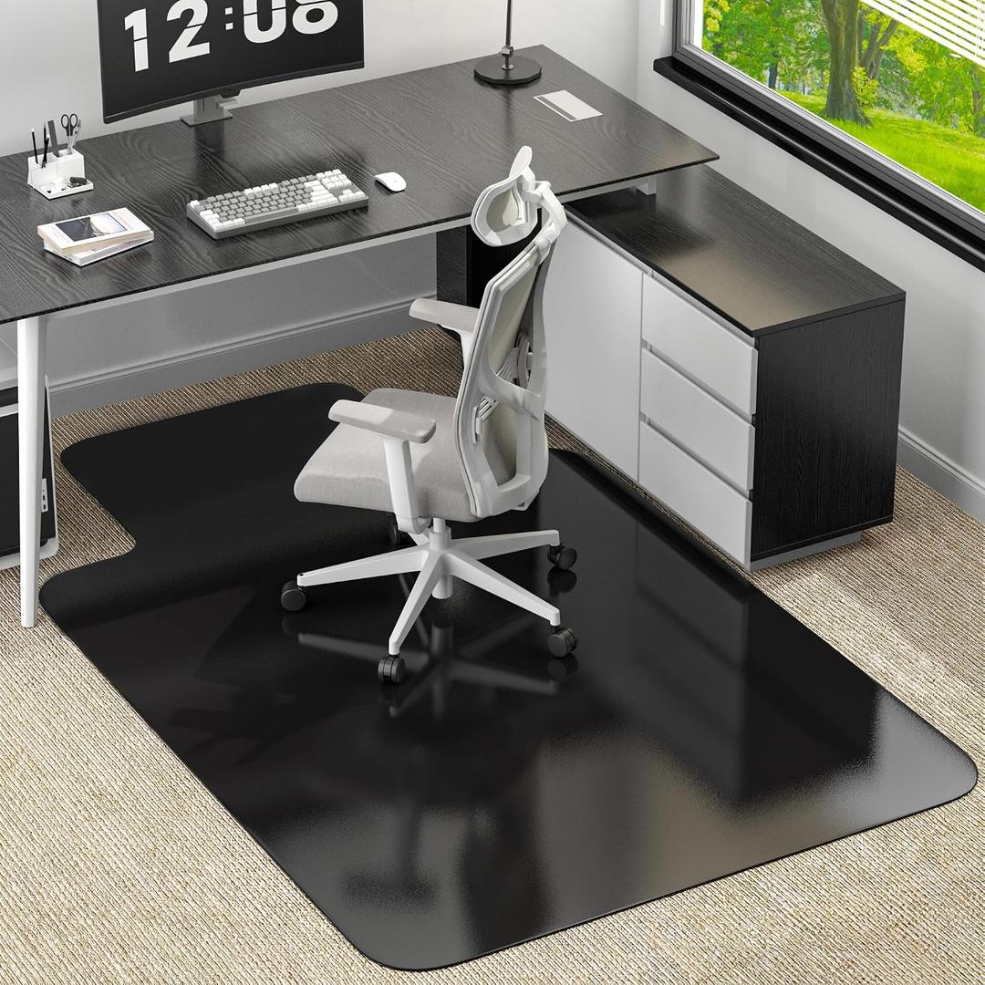 Office Chair Mat for Low Pile Carpeted Floors with Lip, 48" x 60" Heavy Duty Floor Mat for Desk Chair on Carpet,Easy Glide Carpet Protector Mat for Computer Chairs,Rolling Chairs,Office,Home,Anti-slip